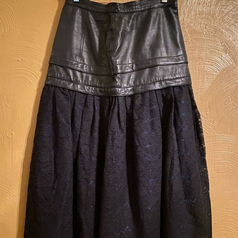 Antonio da Pescara leather skirt with different material on the bottom